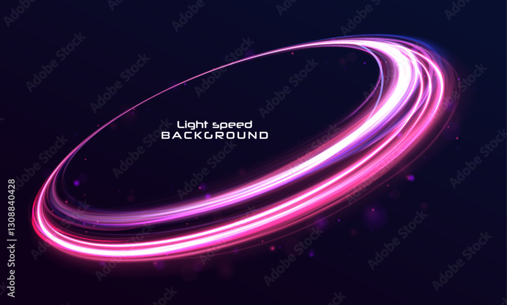 Fototapete The energy flow tunnel. Shine round frame with light circles light effect. Glowing spiral. Abstract neon color glowing lines background.	