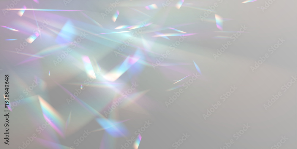 Poster prism light overlay flare glossy background texture. light effect of rainbow retro film for use over