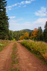 Obraz premium plateau and the road in autumn 