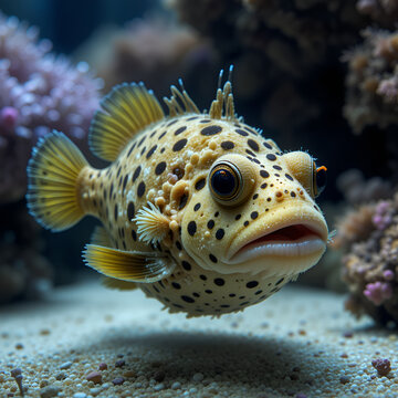 Dogface puffer fish (Arothron nigropunctatus)