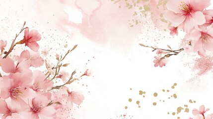 Chinese style ink wash flower painting