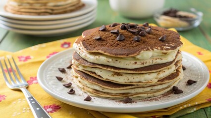 A stack of thin, coffee-flavored crepes layered with mascarpone cream and espresso-soaked ladyfingers.
