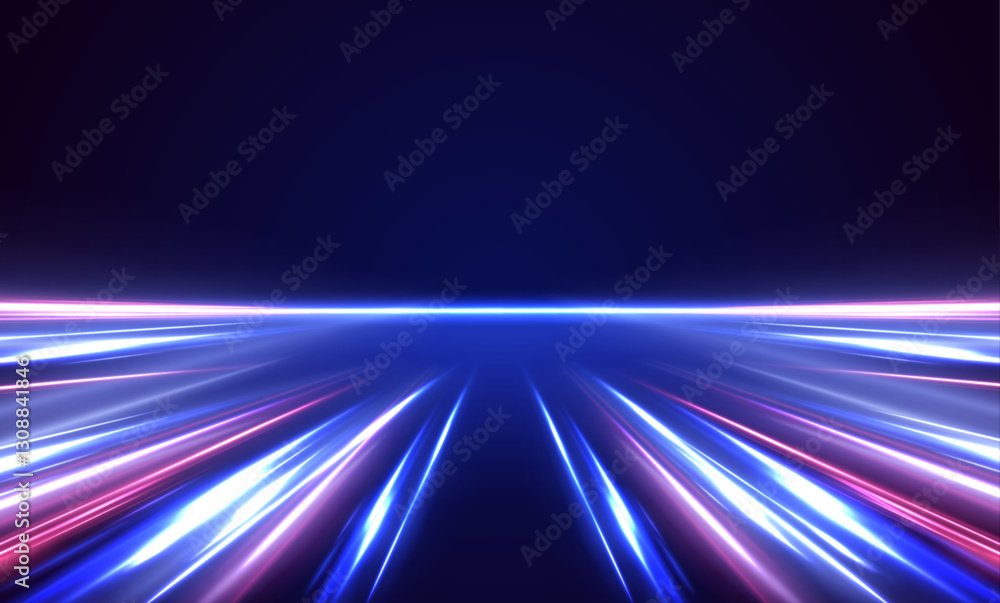 Poster futuristic light motion and abstract fiber optic designs showcase the potential of next-gen wireless