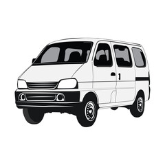 Cargo van illustration on white background Vol 01