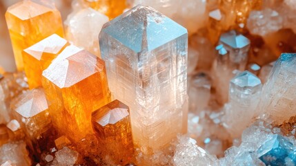 Close-up view of vibrant crystal clusters