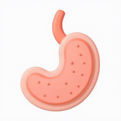 a stomach icon in soft pastel tones shaped like a bowl with small dots representing nutrients
