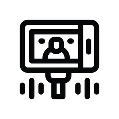 vlogger line icon. Clean and minimalist vector icon for websites, mobile apps, presentations, and logos. Fully scalable and customizable for any project.
