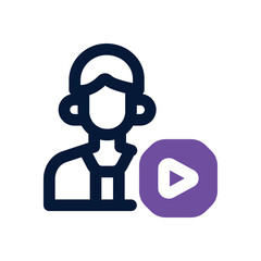 content creator dual tone icon. Sleek and modern vector icon for websites, mobile apps, marketing materials, and corporate design. Fully scalable and ready to use.