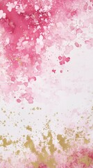 Fototapeta premium Vertical Pink Watercolor Floral Background