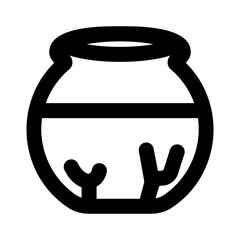 fish bowl outline black style