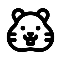 hamster face outline black style