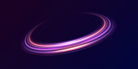 Long exposure, light painting photography. Vibrant streaks of neon blue and pink color against a black background. City road car light trails motion background.	