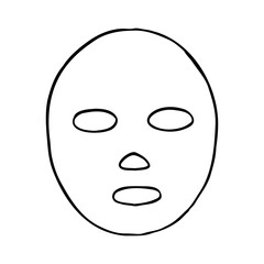 face mask cosmetic full face - line art drawing