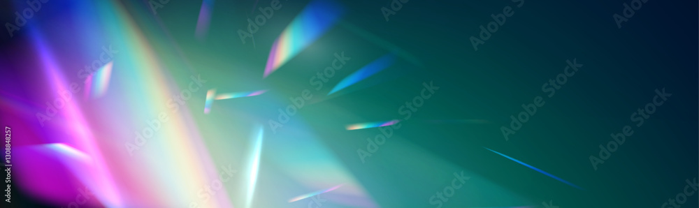 Leinwandbilder Prism light overlay flare glossy background texture. Transparent light refraction pattern for adding effects to backgrounds and objects.	