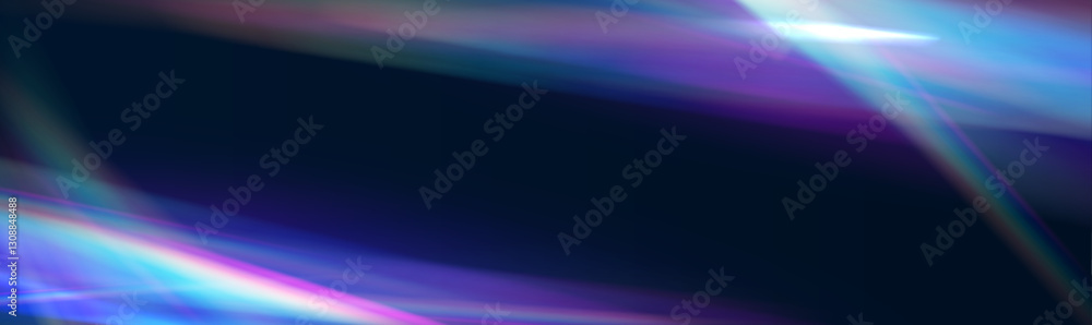 Fototapete Holographic falling confetti glitters isolated on transparent background. Transparent refraction elements. Vector colorful vector lenses and light flares with transparent effects.	