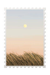 Obraz premium Nature postage png sticker, transparent background