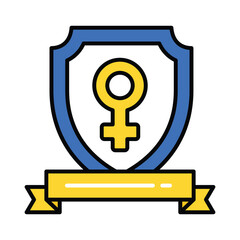 women protection vector filled outline icon. EPS 10 file