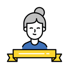 Women Leaders vector filled outline icon. EPS 10 file