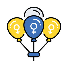 Balloon vector filled outline icon. EPS 10 file