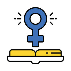 Feminist literature  vector filled outline icon. EPS 10 file