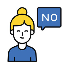 Say No vector filled outline icon. EPS 10 file