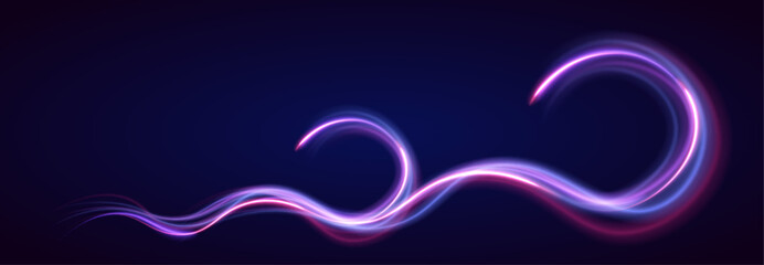 Fast zoom light flash stripes in a futuristic tech design. Blue glowing rays and motion blur represent high-speed internet transfer. Perfect for illustrating 5G data transmission