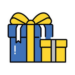 Gift vector filled outline icon. EPS 10 file