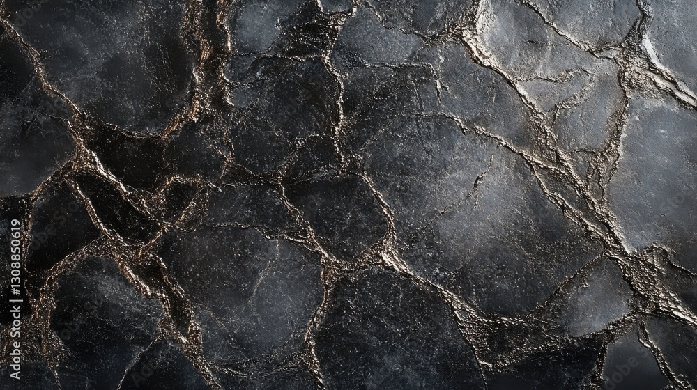 Poster cracked asphalt texture with natural patterns and rough surface for background concept