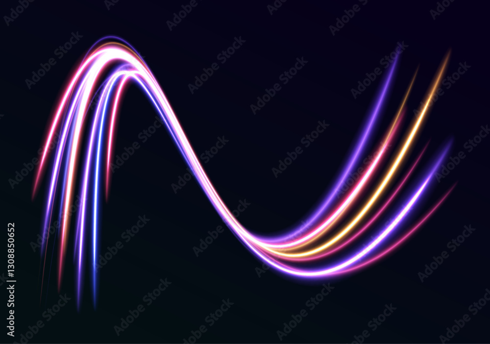 Aufkleber blue light streaks with fiber optics and speed lines create a futuristic background for 5g or 6g wir