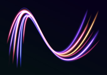 Blue light streaks with fiber optics and speed lines create a futuristic background for 5G or 6G wireless data transmission. High-speed internet concept. Abstract design for modern technology.