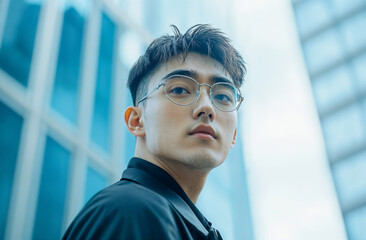 Fototapeta premium Portrait of a handsome Asian businessman.