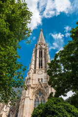 Fragment of the famous Votivkirche church in Vienna, Austria.
