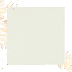 Obraz premium Golden leaves on a beige frame design element