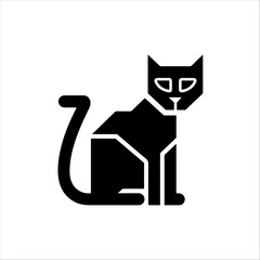 minimalist silhouette of a cat in black and white