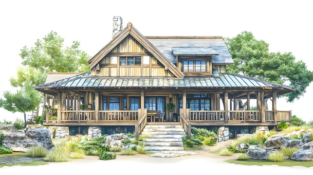 Rustic & Modern Wooden Houses | Cabin, Treehouse, Beachfront, Log & A-Frame | Luxury Nature Retreat, Cozy Architecture, Transparent PNG for Designers | Trending Home Design & Architecture 2025