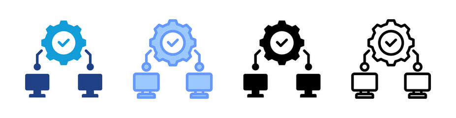 Integration icon set multiple style collection
