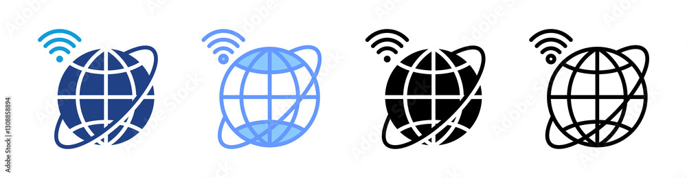 Poster Internet icon set multiple style collection
