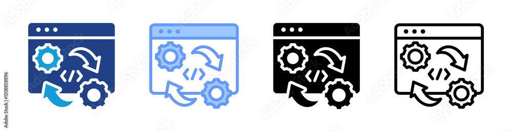 Poster Software icon set multiple style collection