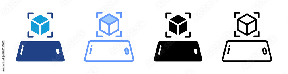 Poster ar icon set multiple style collection