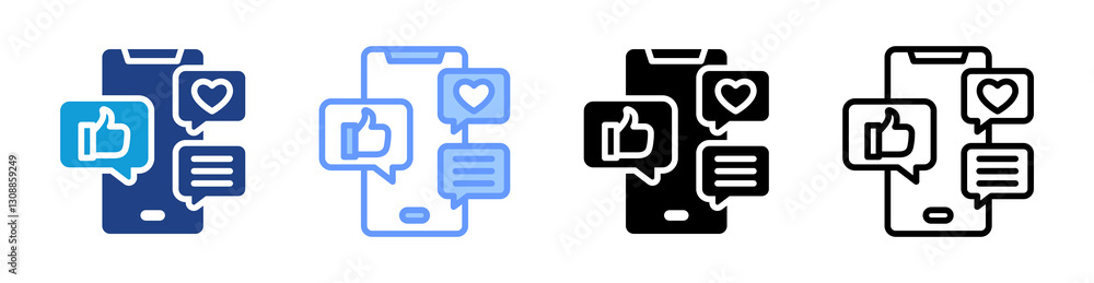 Poster social media icon set multiple style collection