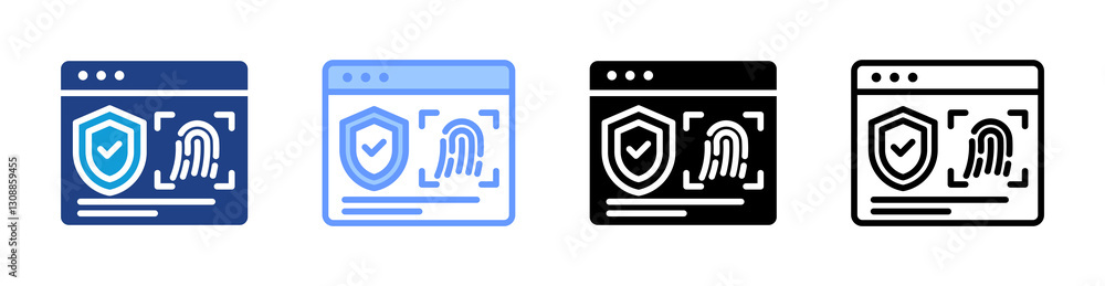 Poster biometric icon set multiple style collection
