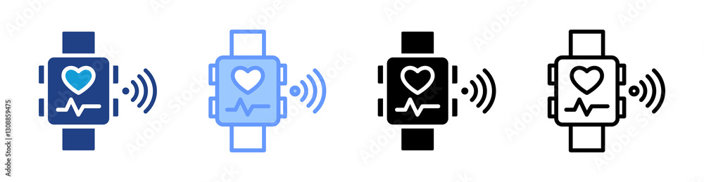 Poster wearable technology icon set multiple style collection
