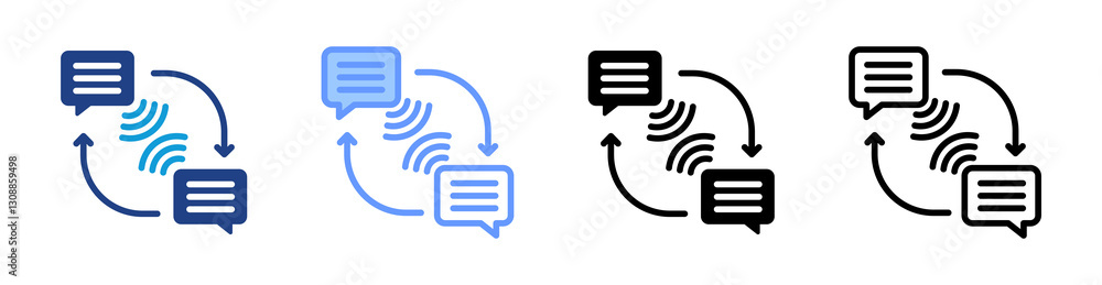 Aufkleber telecommunication icon set multiple style collection