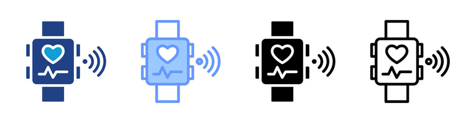 Wearable Technology icon set multiple style collection