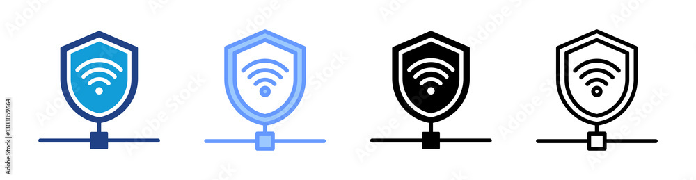 Poster Network Security icon set multiple style collection