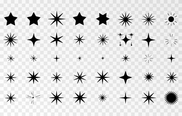Sparkle star icon, a collection of star sparkle vectors, shining and twinkling icons, plus sunburst star shapes. Abstract magic light flare and vector star icon templates pack provided as PNG files on