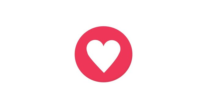 High-quality animated .mov video of a Facebook "Heart" reaction emoji, featuring a classic heart symbol in motion. This emoji animation is exported with RGB + Alpha