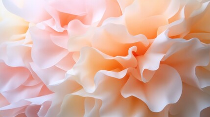 Obraz premium Close-up of delicate, peach-colored flower petals with soft, ruffled texture and subtle color gradient.