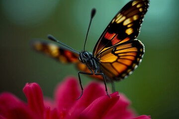 Zarter Schmetterling in natürlichen Farben mit klarer Flügelzeichnung im Garten