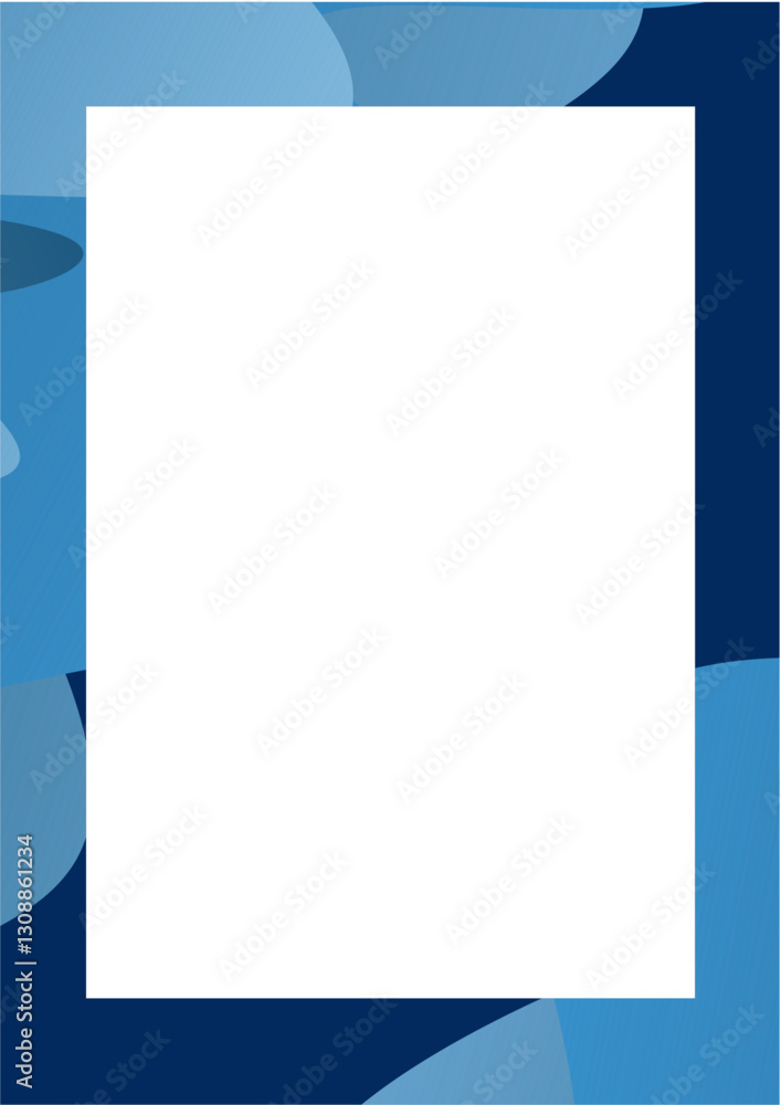 Poster abstract blue border with gradient. border gradient